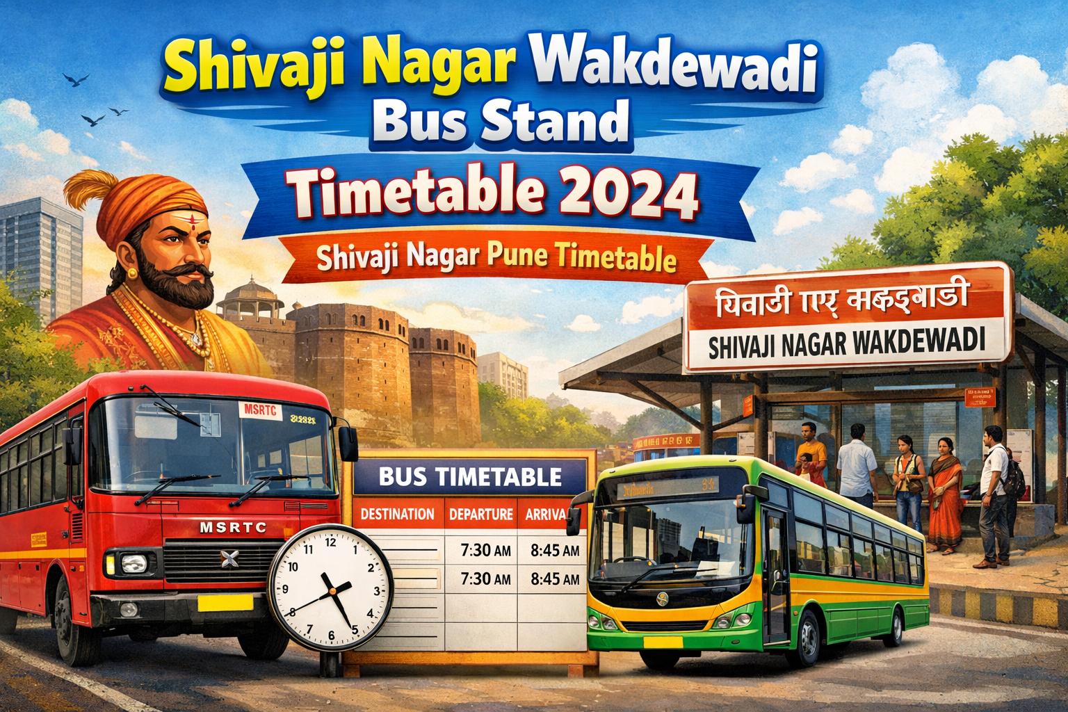 Shivaji Nagar Wakdewadi Bus Stand Timetable 2024, Shivaji Nagar pune Timetable