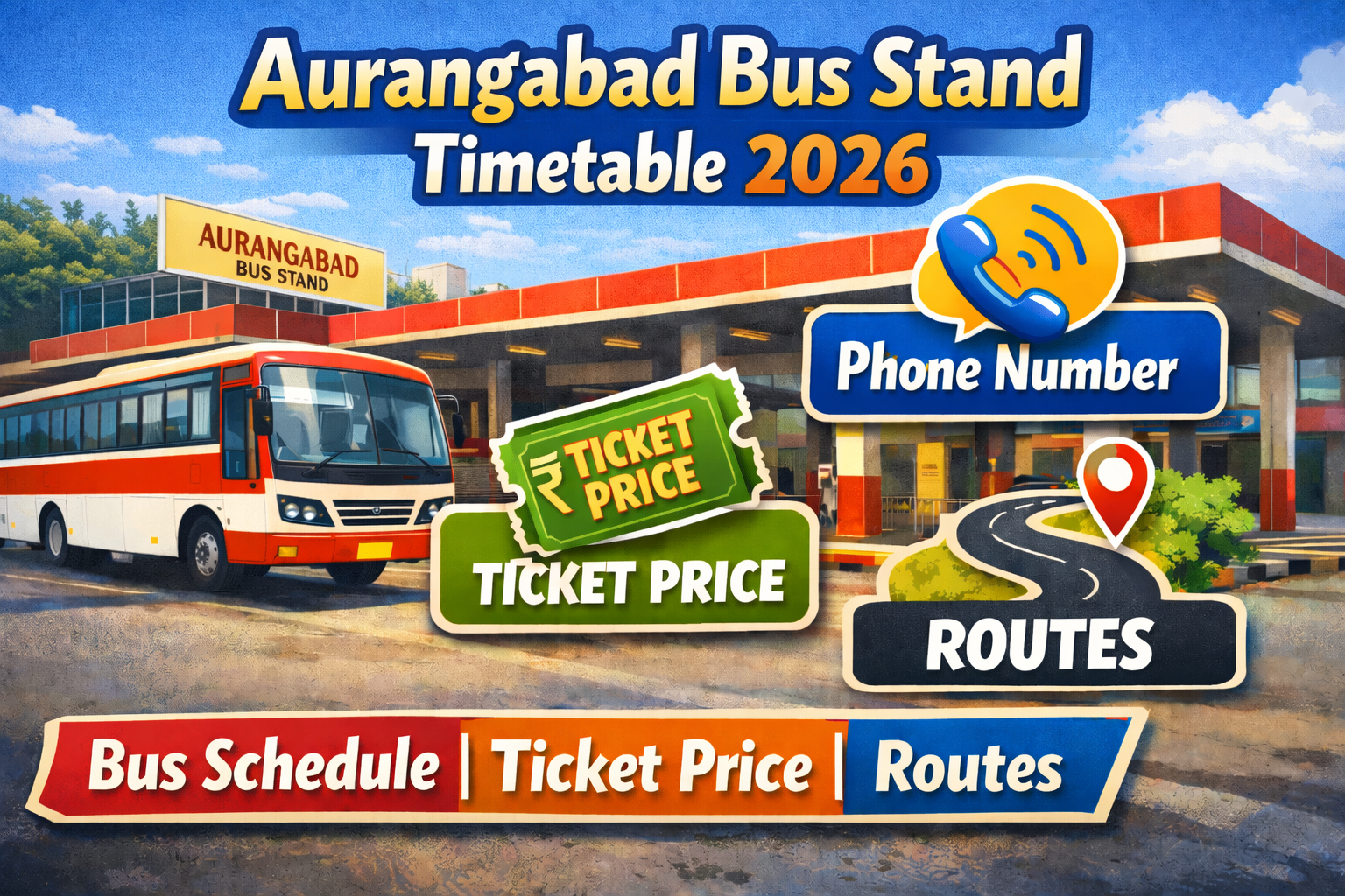 Aurangabad Bus Stand Timetable 2026 Phone Number | Ticket Price | Routes