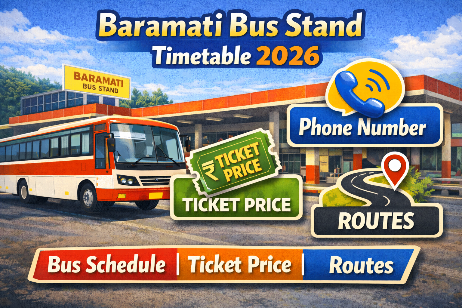 Baramati Bus Stand Timetable 2026 Phone Number | Ticket Price | Routes