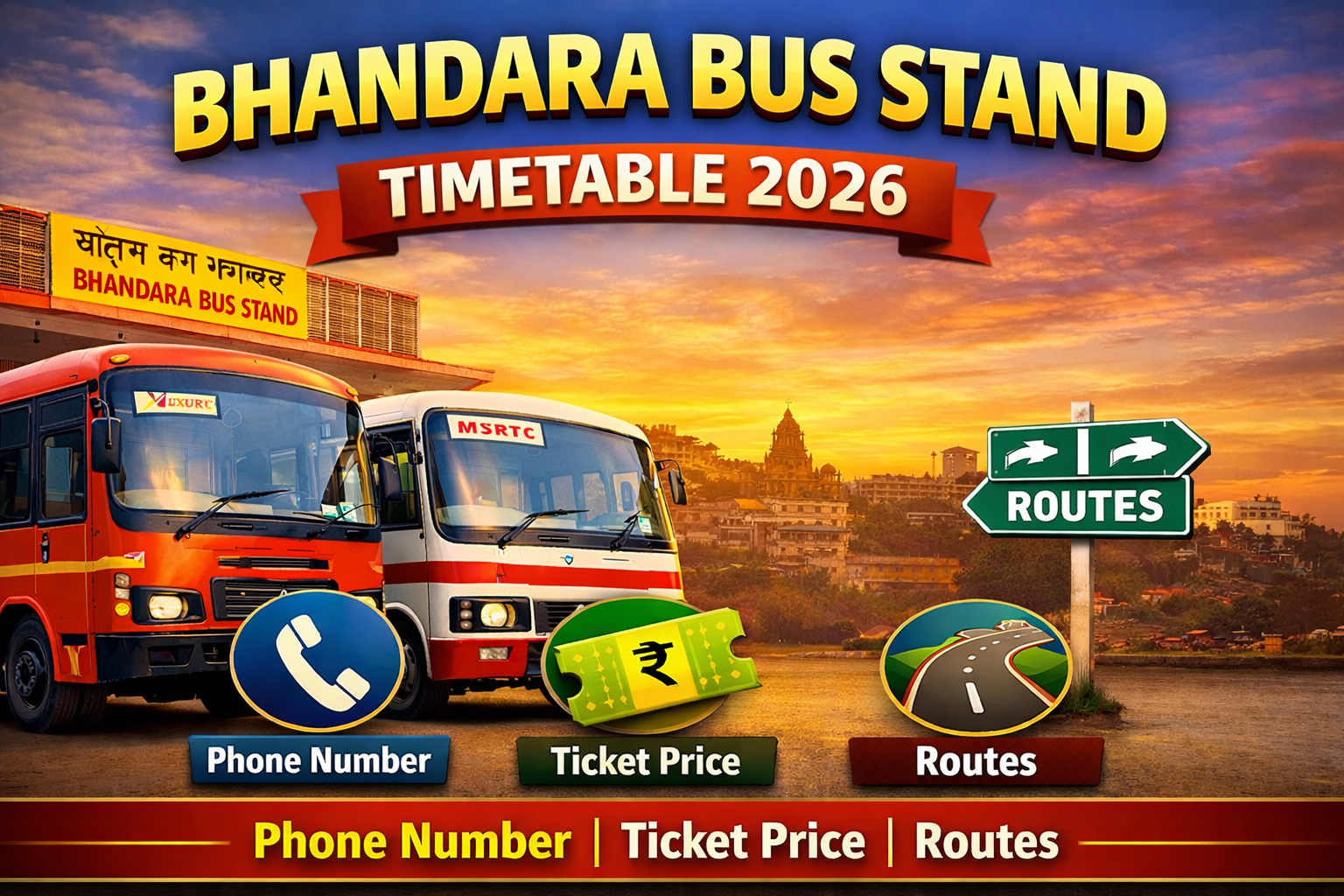 Bhandara Bus Stand Timetable 2026 Phone Number | Ticket Price | Routes