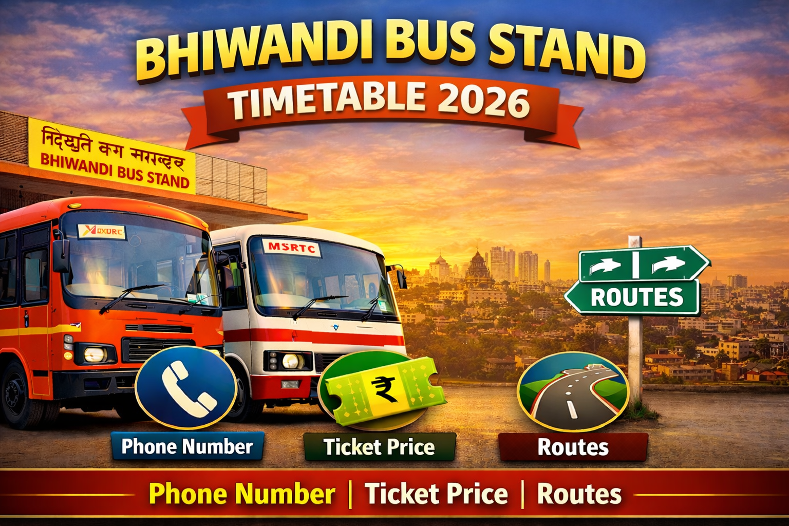 Bhiwandi Bus Stand Timetable 2026 Phone Number | Ticket Price | Routes