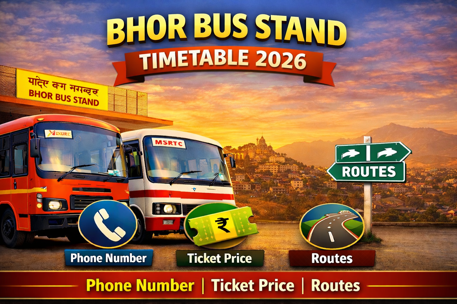 Bhor Bus Stand Timetable 2026 Phone Number | Ticket Price | Routes