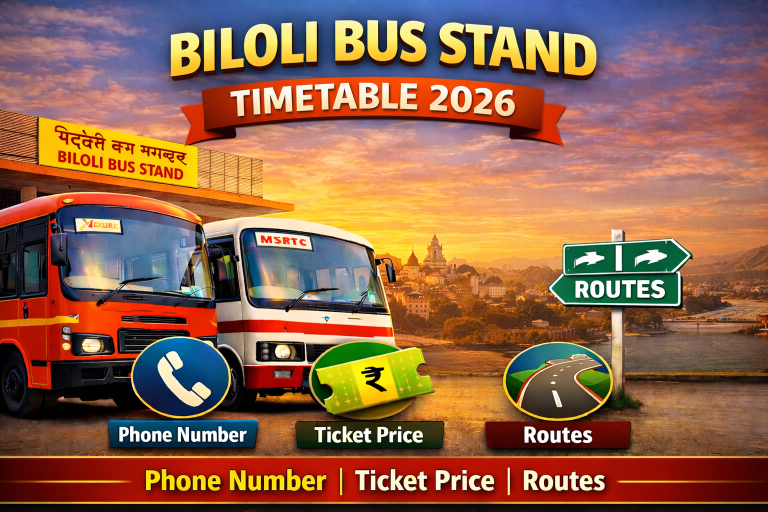 Biloli Bus Stand Timetable 2026 Phone Number | Ticket Price | Routes