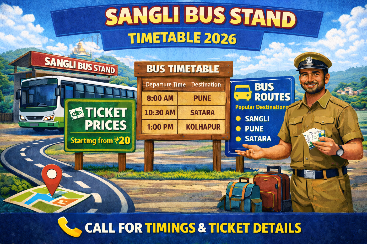 Sangli Bus Stand Timetable 2026 Phone Number | Ticket Price | Routes