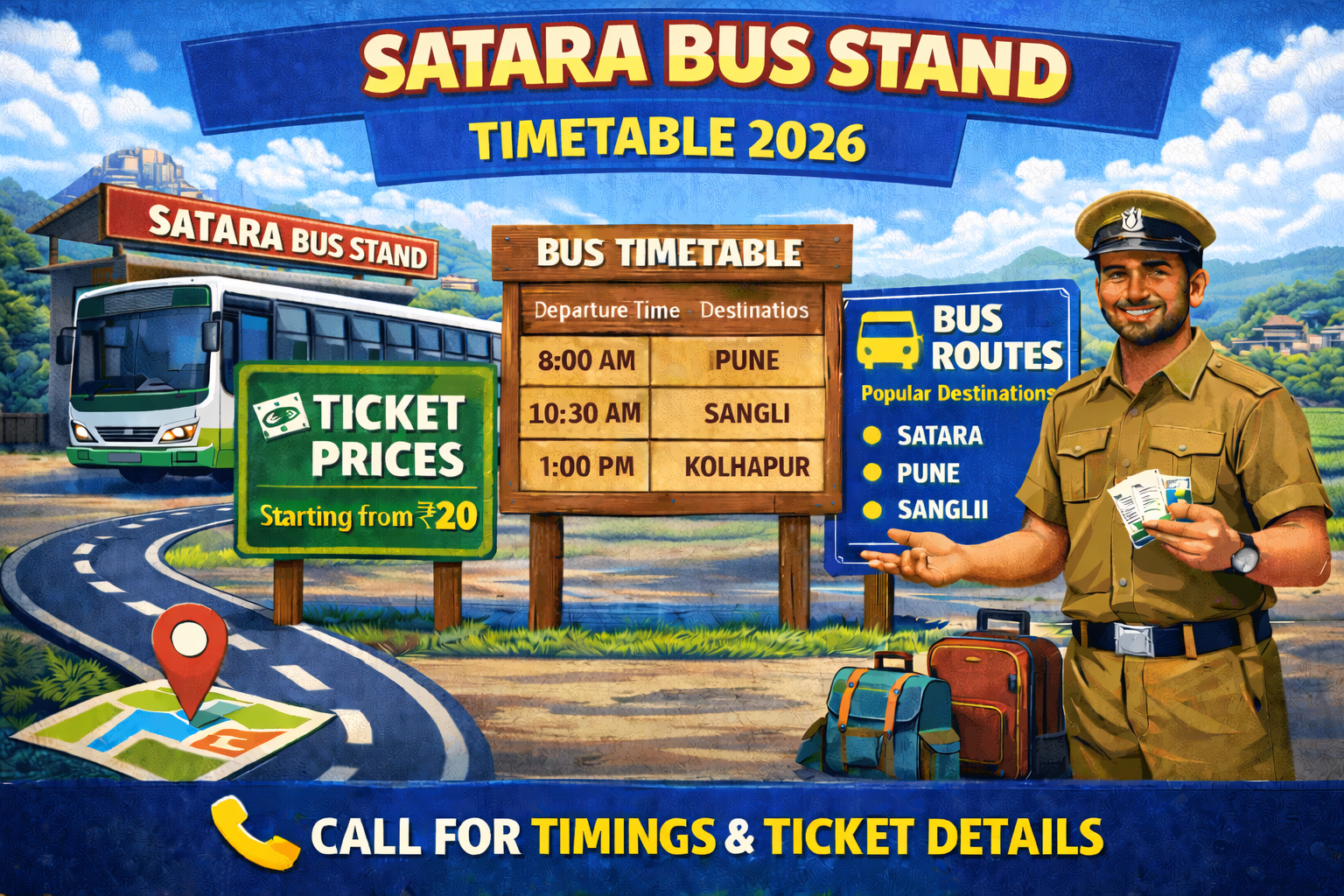 Satara Bus Stand Timetable 2026 Phone Number | Ticket Price | Routes