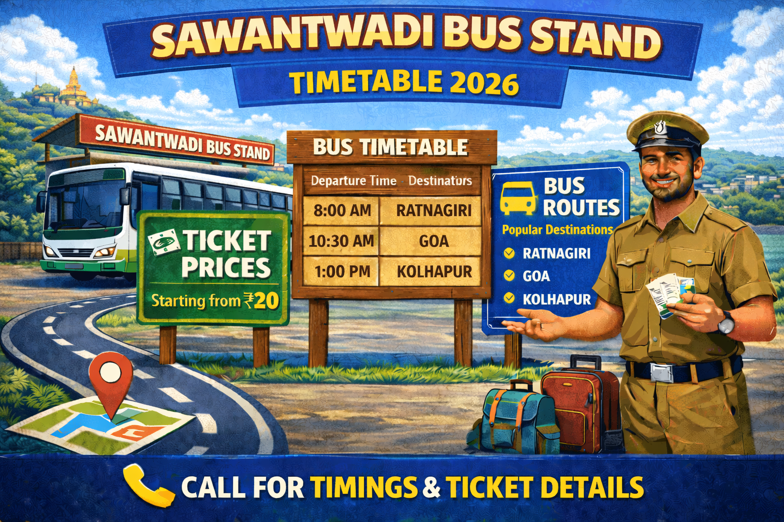 Sawantwadi Bus Stand Timetable 2026 Phone Number | Ticket Price | Routes