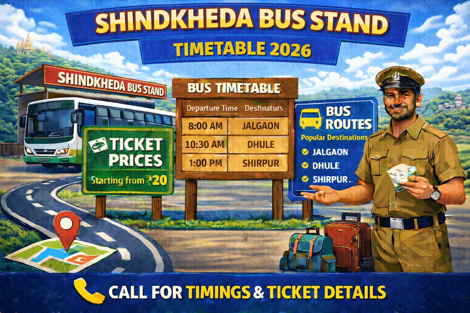 Shindkheda Bus Stand Timetable 2026 Phone Number | Ticket Price | Routes