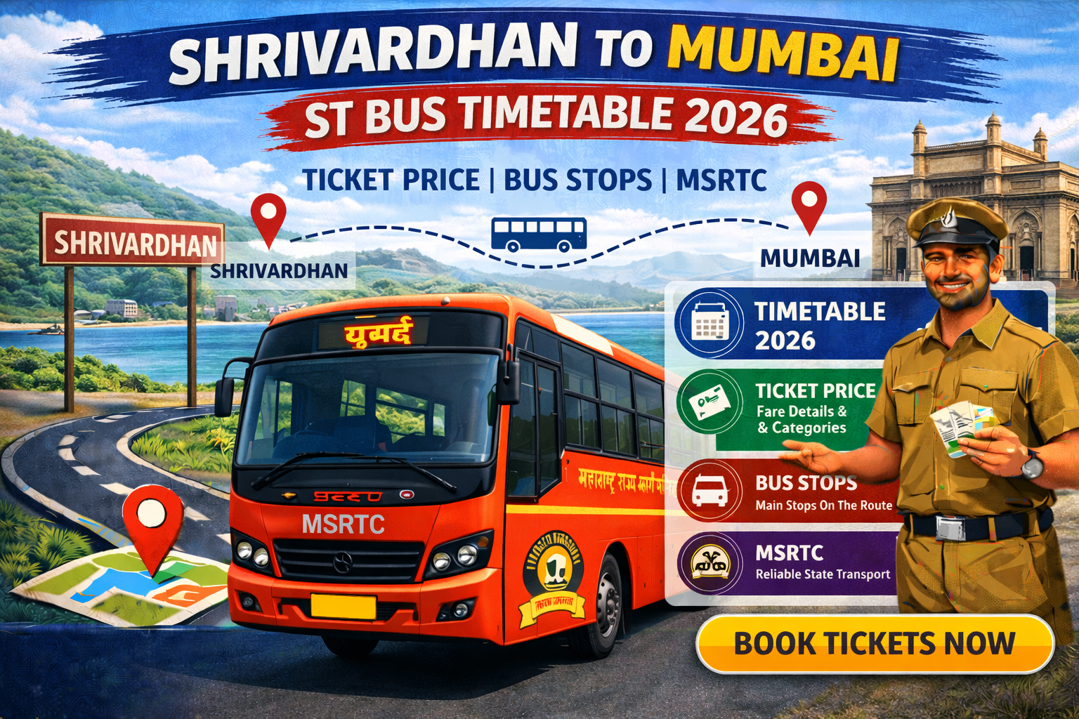 Shrivardhan to Mumbai ST Bus Timetable 2026 Ticket Price | Bus Stops | MSRTC