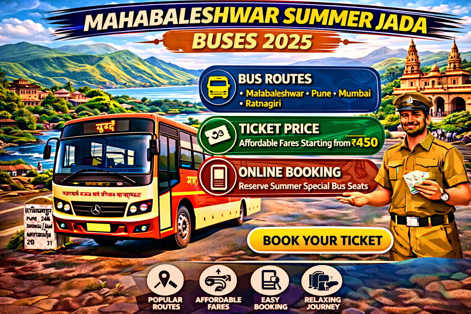 Mahabaleshwar Summer Jada Buses 2025 Routes | Ticket Price | Booking