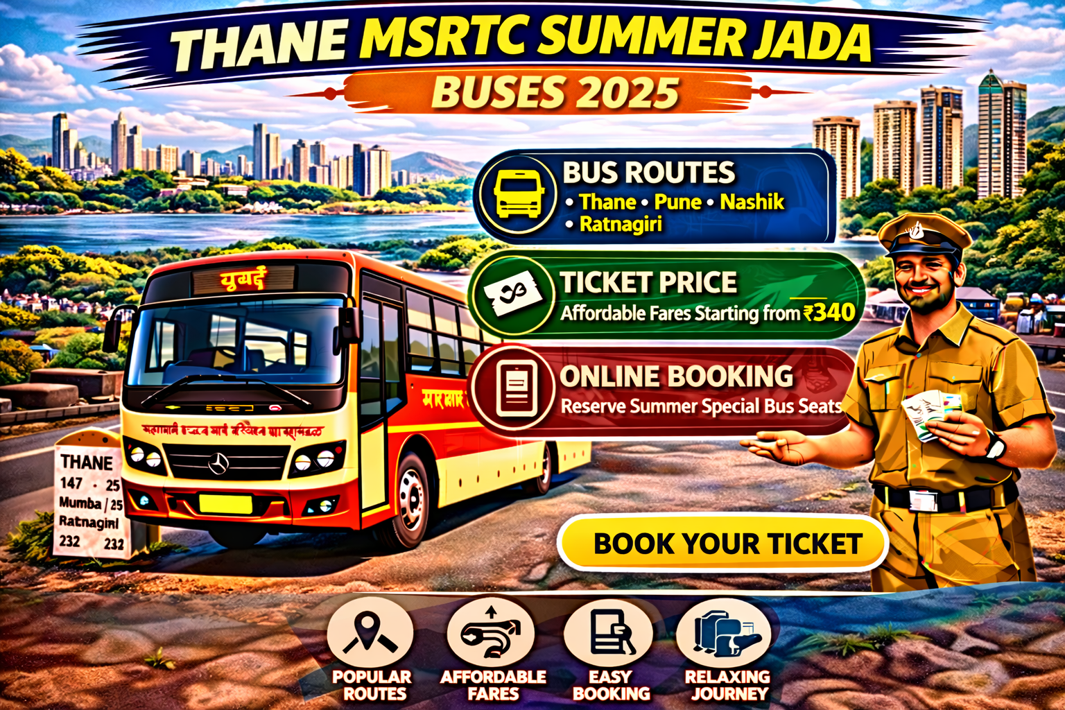 Thane MSRTC Summer Jada Buses 2025 Routes | Ticket Price | Booking