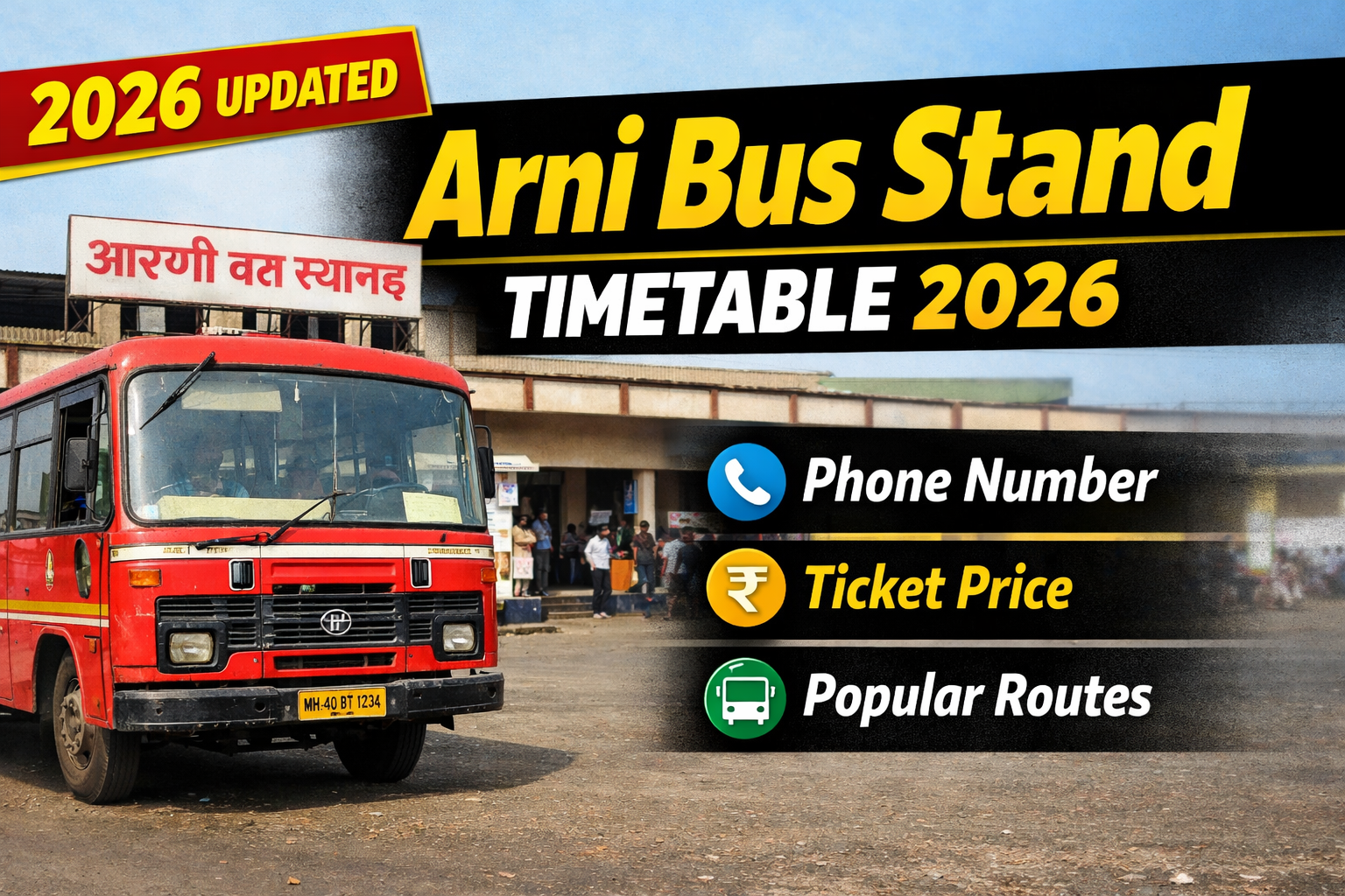 Arni Bus Stand Timetable 2026