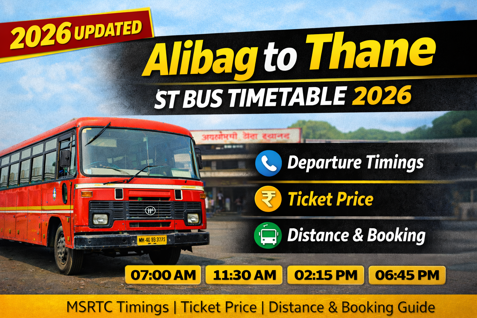 Alibag to Thane ST Bus Timetable 2026 | MSRTC Time Table, Ticket Price & Routes