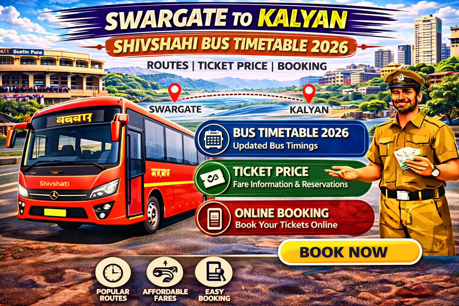 Swargate to Kalyan Shivshahi Bus Timetable 2026 Routes | Ticket Price | Booking