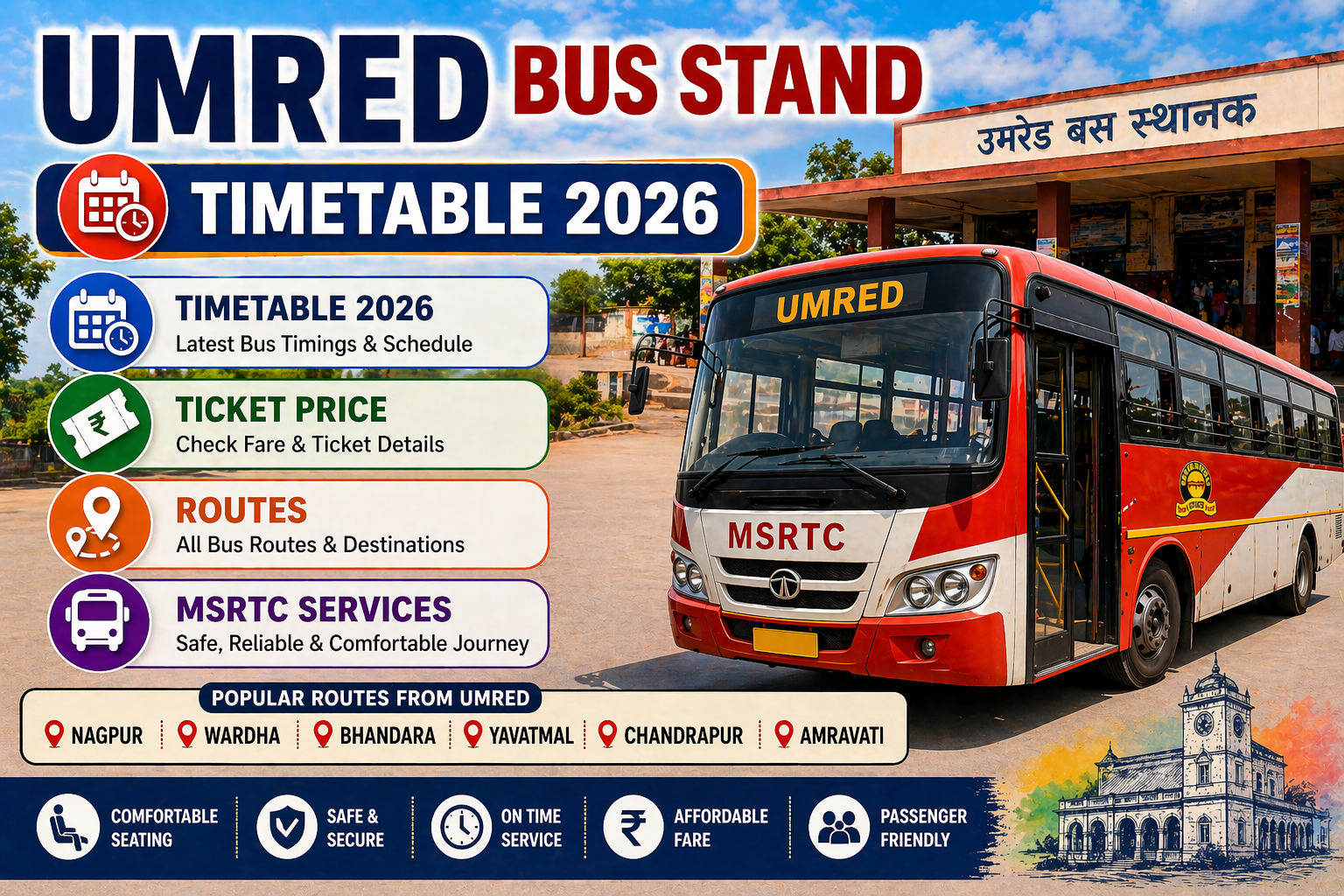 Umred Bus Stand Timetable 2026 Phone Number | Ticket Price | Routes