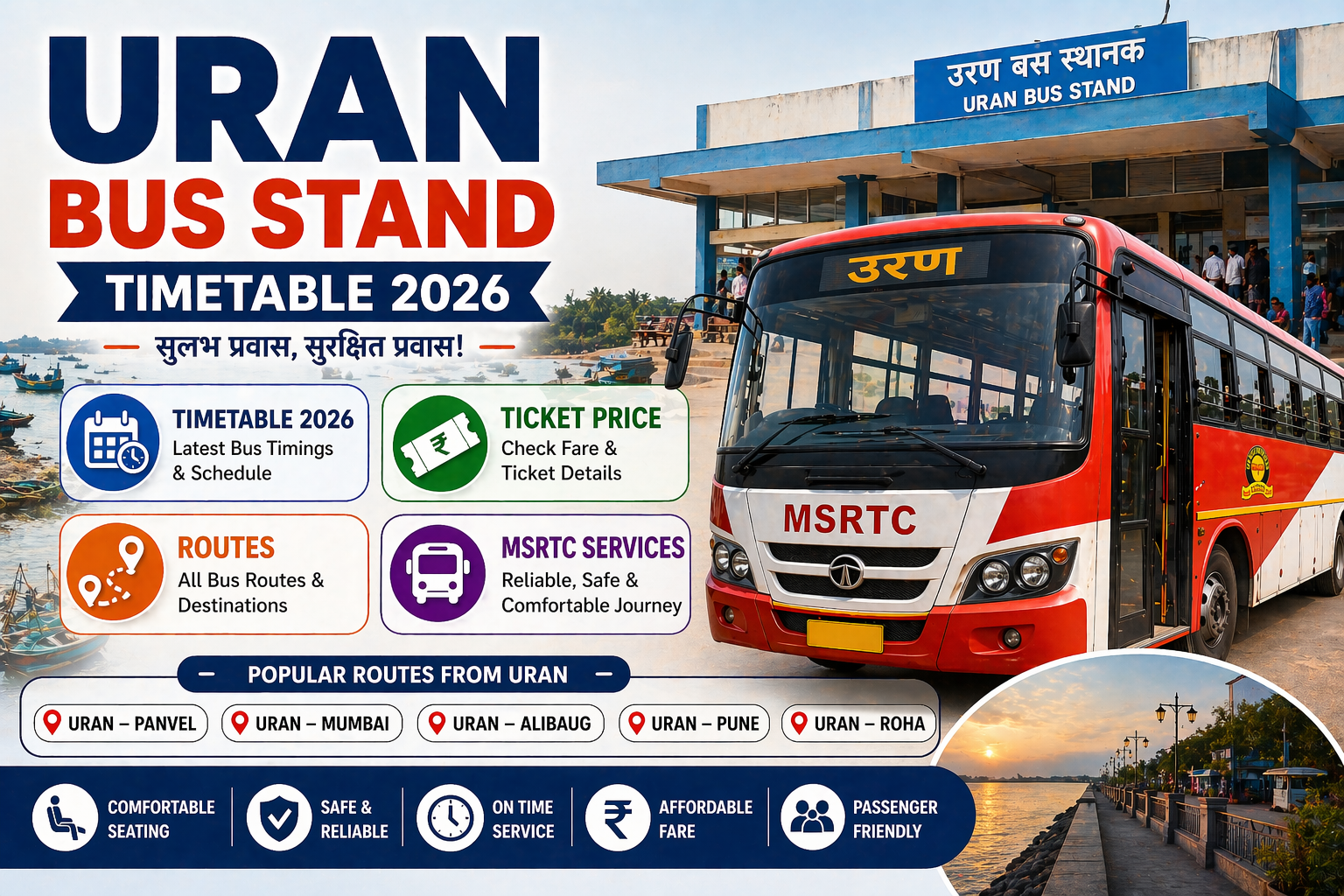 Uran Bus Stand Timetable 2026 Phone Number | Ticket Price | Routes