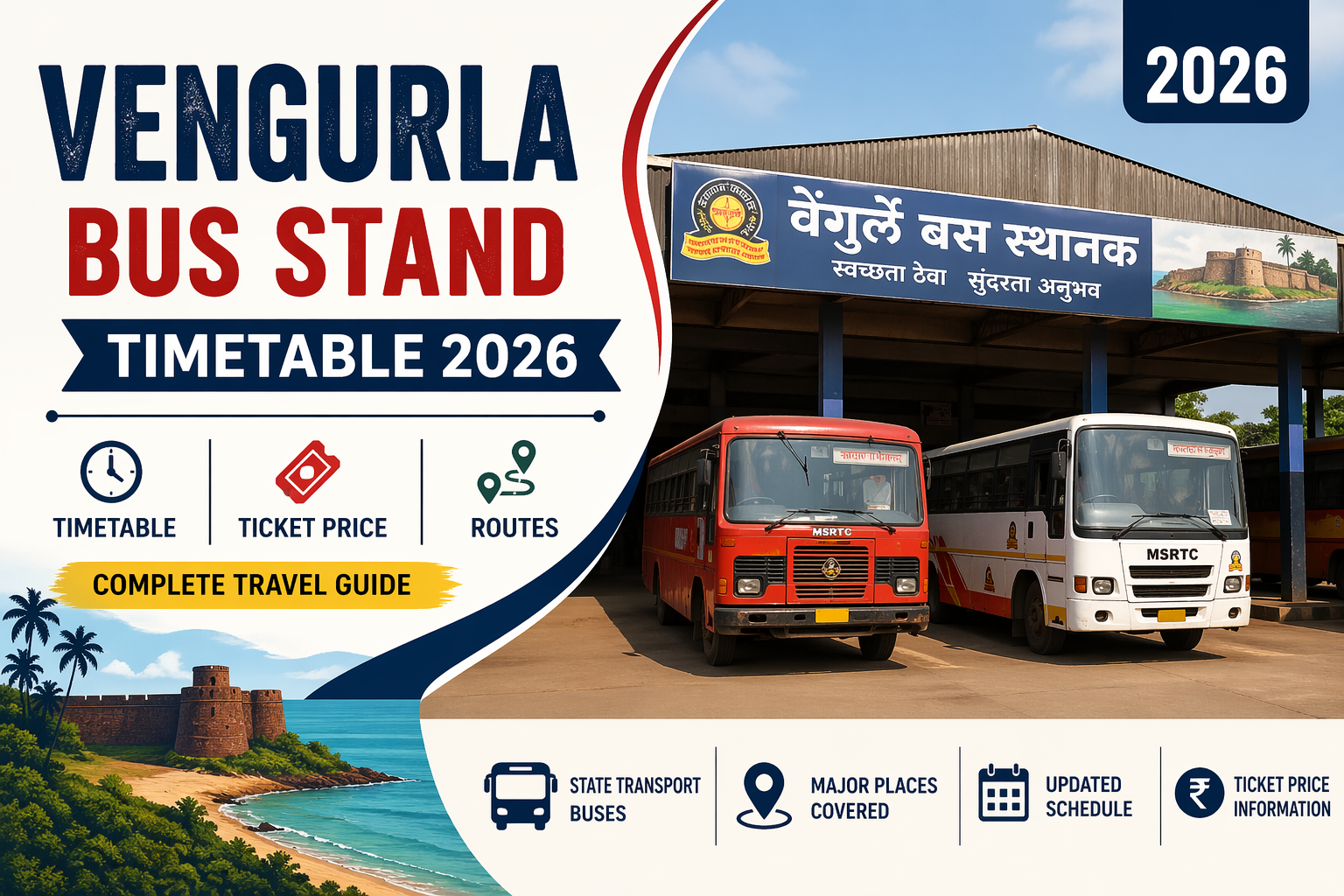 Vengurla Bus Stand Timetable 2026 Phone Number | Ticket Price | Routes - create featured image for this blog post & dont add mobile no and create diffrent image