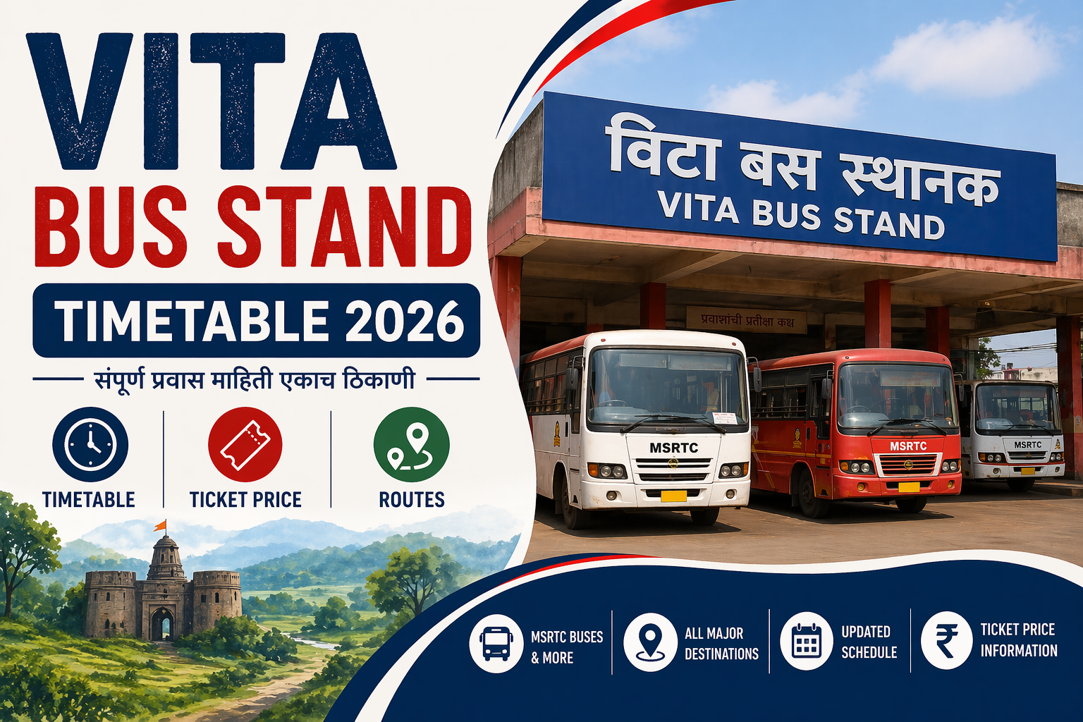 Vita Bus Stand Timetable 2026 Phone Number | Ticket Price | Routes