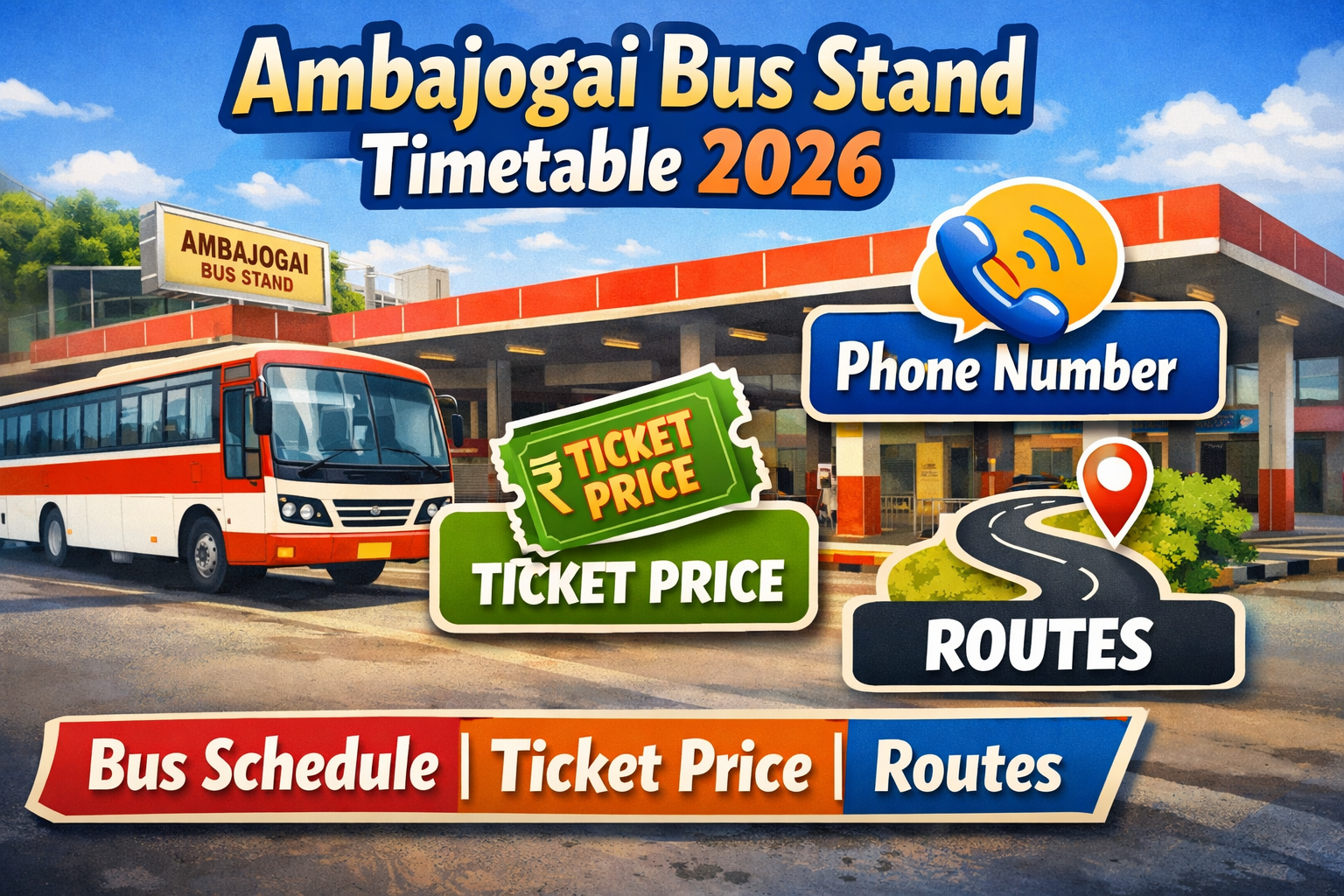 Ambajogai Bus Stand Timetable 2026 Phone Number | Ticket Price | Routes