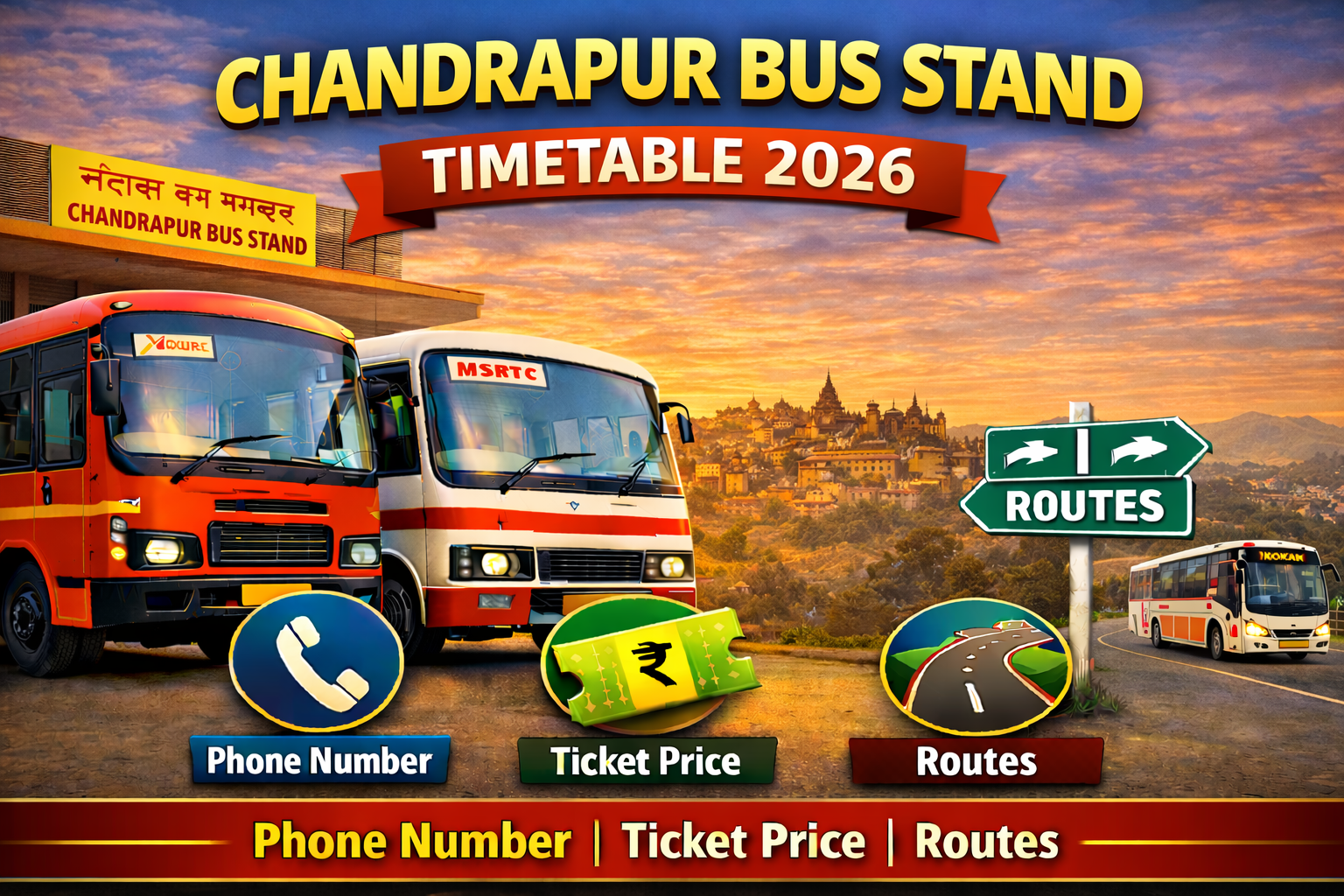 Chandrapur Bus Stand Timetable 2026 Phone Number | Ticket Price | Routes