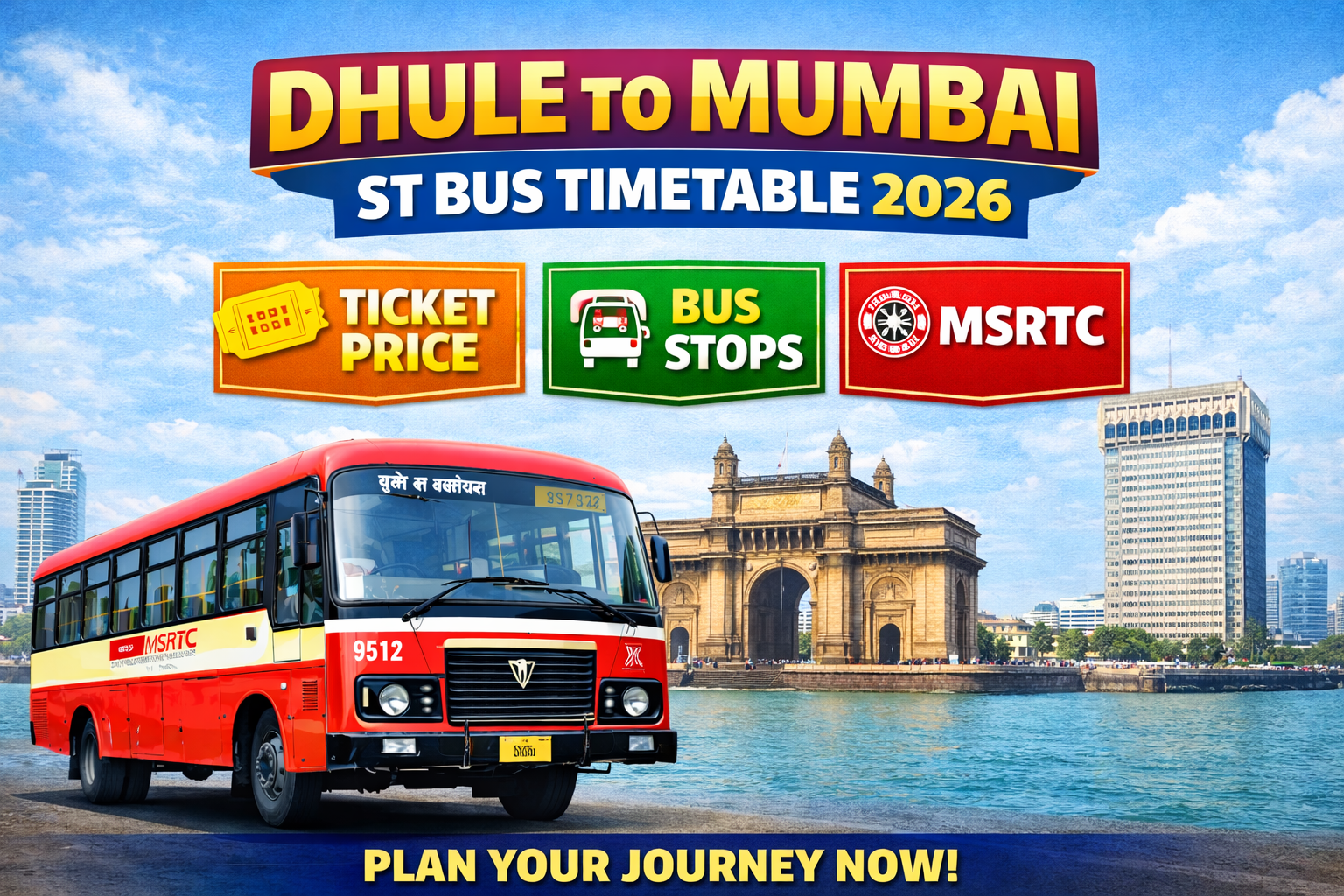Dhule to Mumbai ST Bus Timetable 2026 Ticket Price | Bus Stops | MSRTC