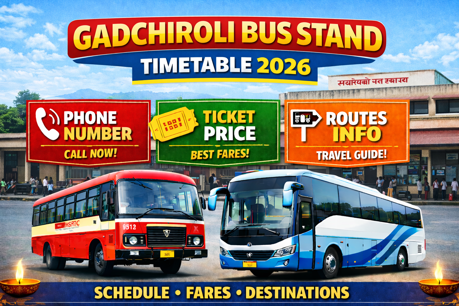 Gadchiroli Bus Stand Timetable 2026 Phone Number | Ticket Price | Routes