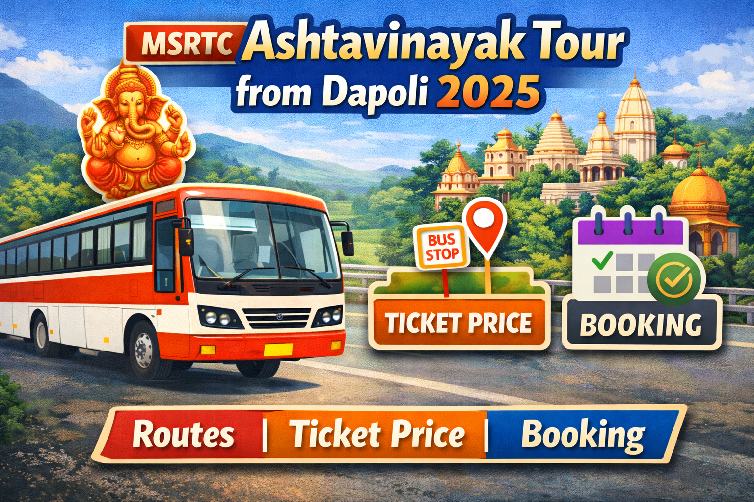 MSRTC Ashtavinayak Tour from Dapoli 2025 Routes | Ticket Price | Booking
