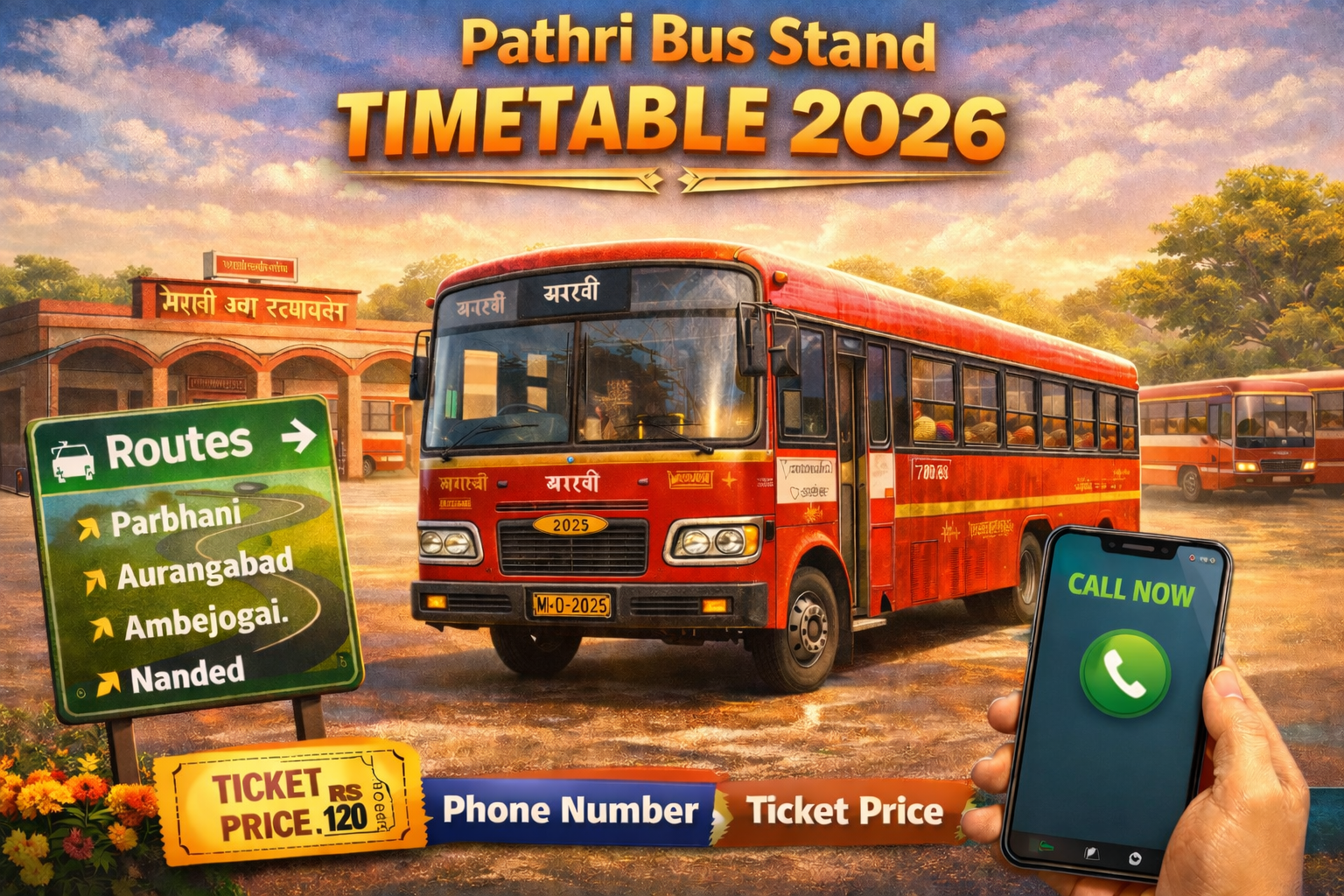 Pathri Bus Stand Timetable 2026 Phone Number | Ticket Price | Routes