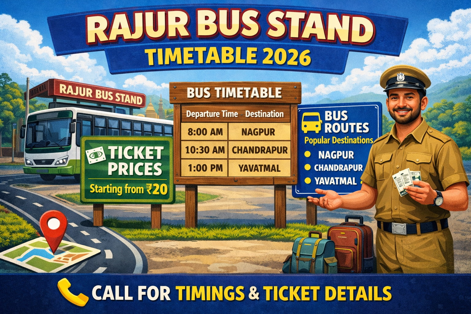 Rajur Bus Stand Timetable 2026 Phone Number | Ticket Price | Routes