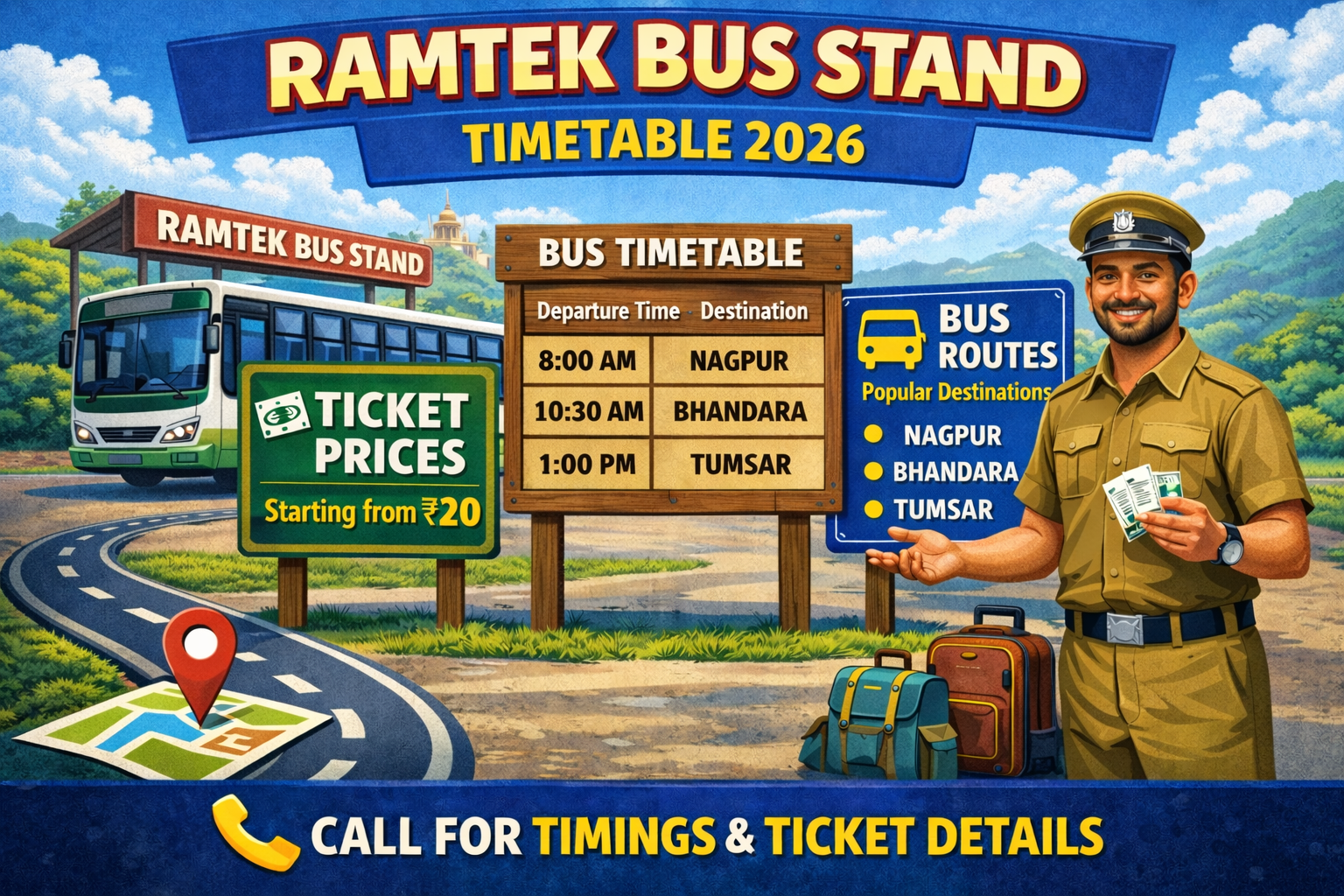 Ramtek Bus Stand Timetable 2026 Phone Number | Ticket Price | Routes